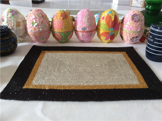 Factory Direct Selling Processing and Custom Beaded placemat Hand-Made Cup Matdishes Disc Pad Dinner Flag Table Mat Tea Table Mat