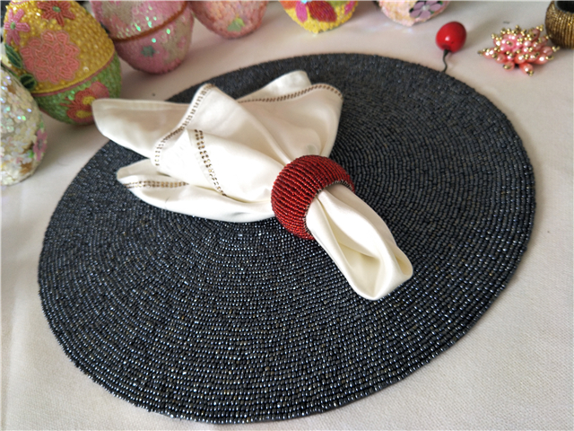 Factory Direct Selling Processing and Custom Beaded placemat Hand-Made Cup Matdishes Disc Pad Dinner Flag Table Mat Tea Table Mat