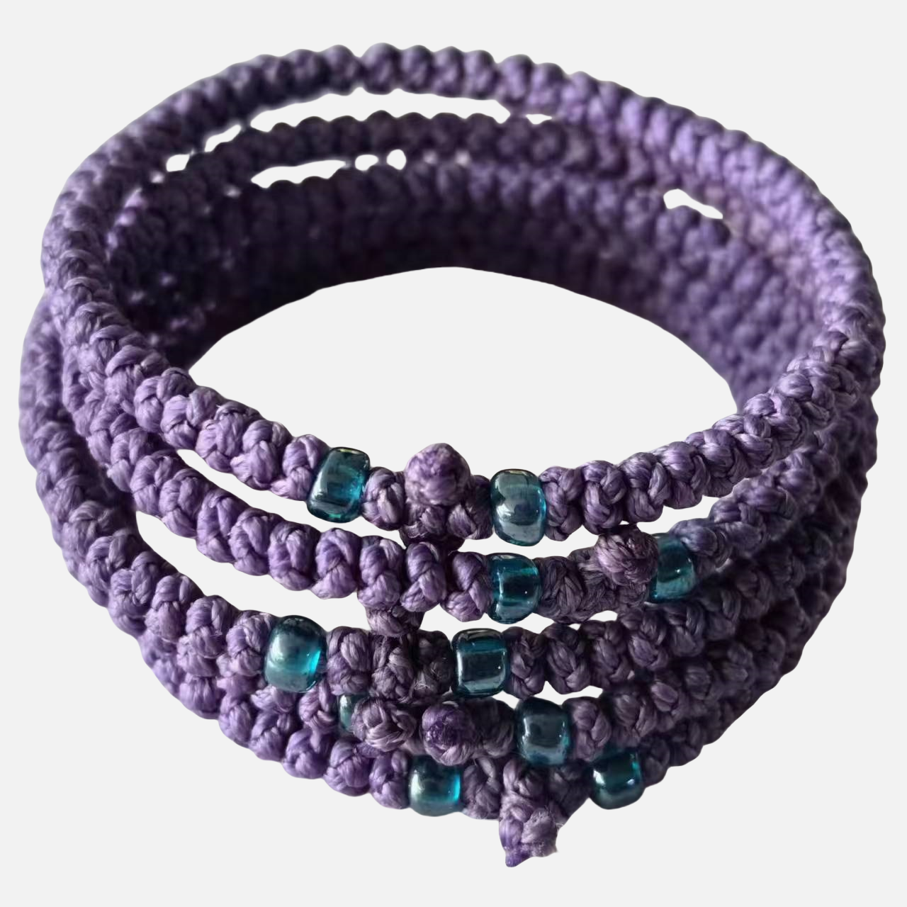 Komboskini bracelet prayer ropes Direct manufacturing from source factory Large stock supply ， Greek Prayer Rope Bracelet, violet Cross Prayer Rope Komboskini With lake blue Beads