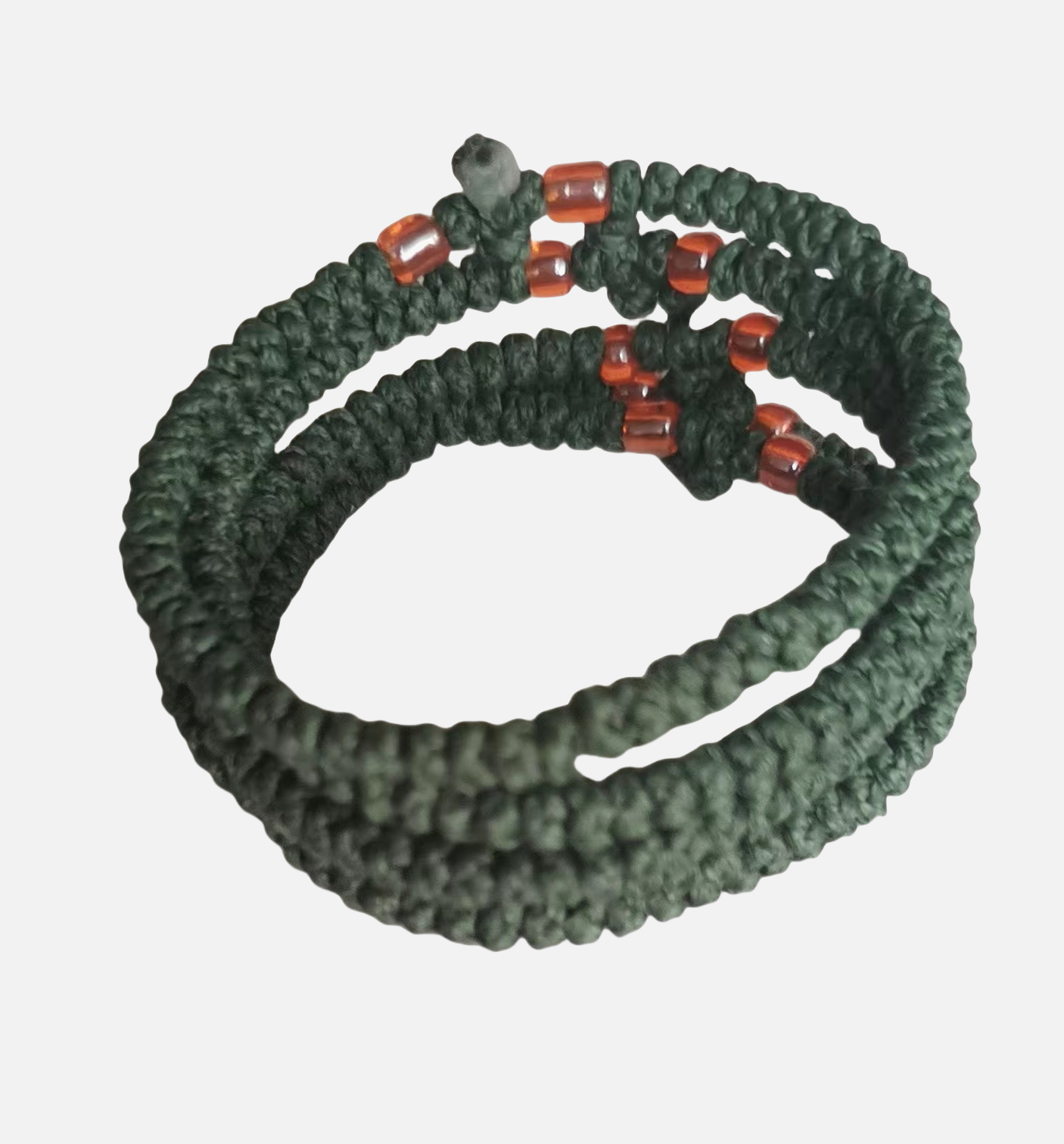 Komboskini bracelet prayer ropes Direct manufacturing from source factory Large stock supply ， Greek Prayer Rope Bracelet, dark green Cross Prayer Rope Komboskini With pale red Beads