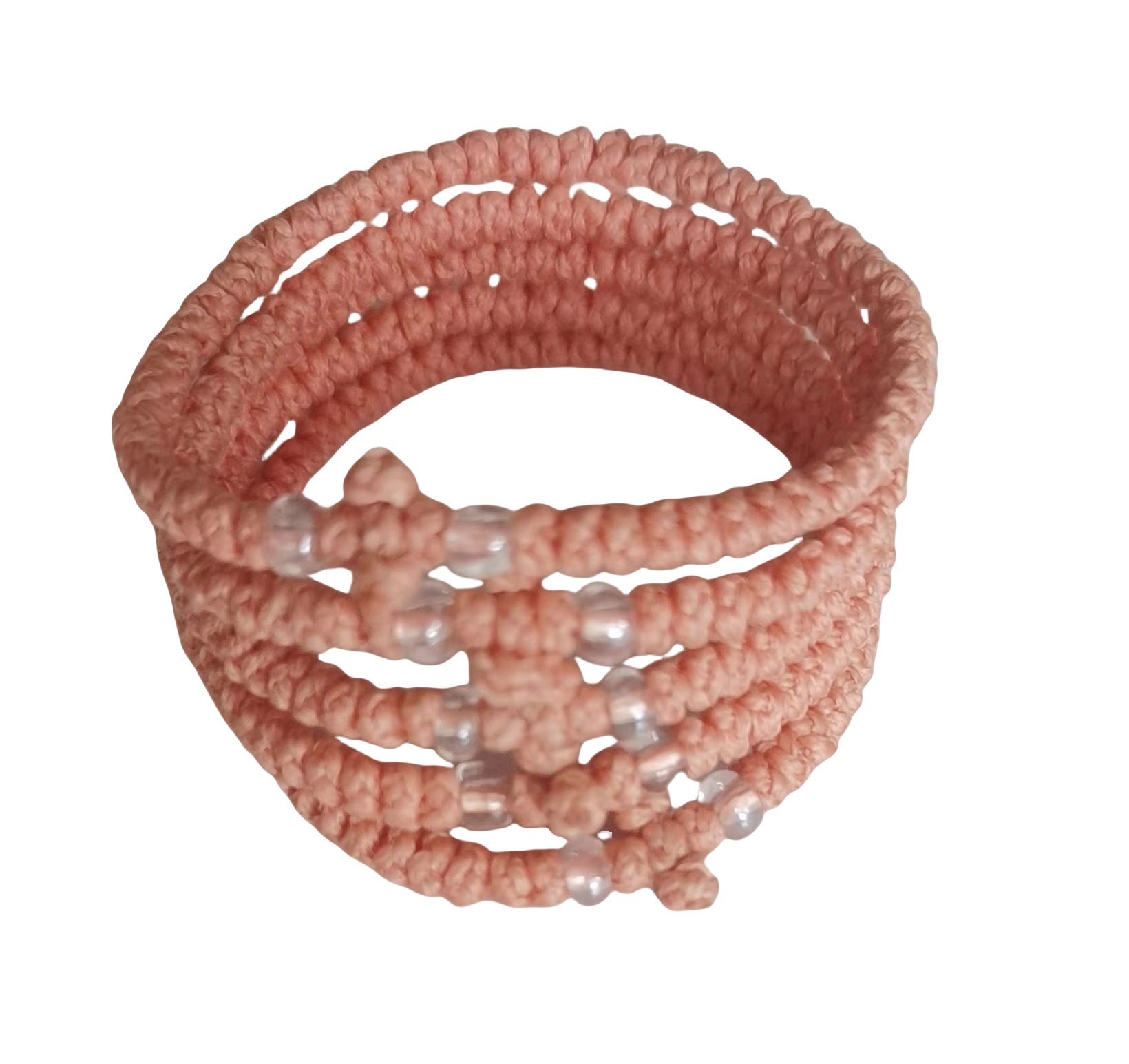 Komboskini bracelet prayer ropes Direct manufacturing from source factory Large stock supply ， Greek Prayer Rope Bracelet, light pink Cross Prayer Rope Komboskini With transparent Beads