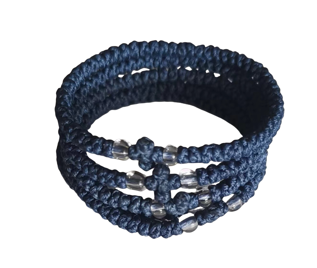 Komboskini bracelet prayer ropes Direct manufacturing from source factory Large stock supply ， Greek Prayer Rope Bracelet, dark blue Cross Prayer Rope Komboskini With dark blue Beads