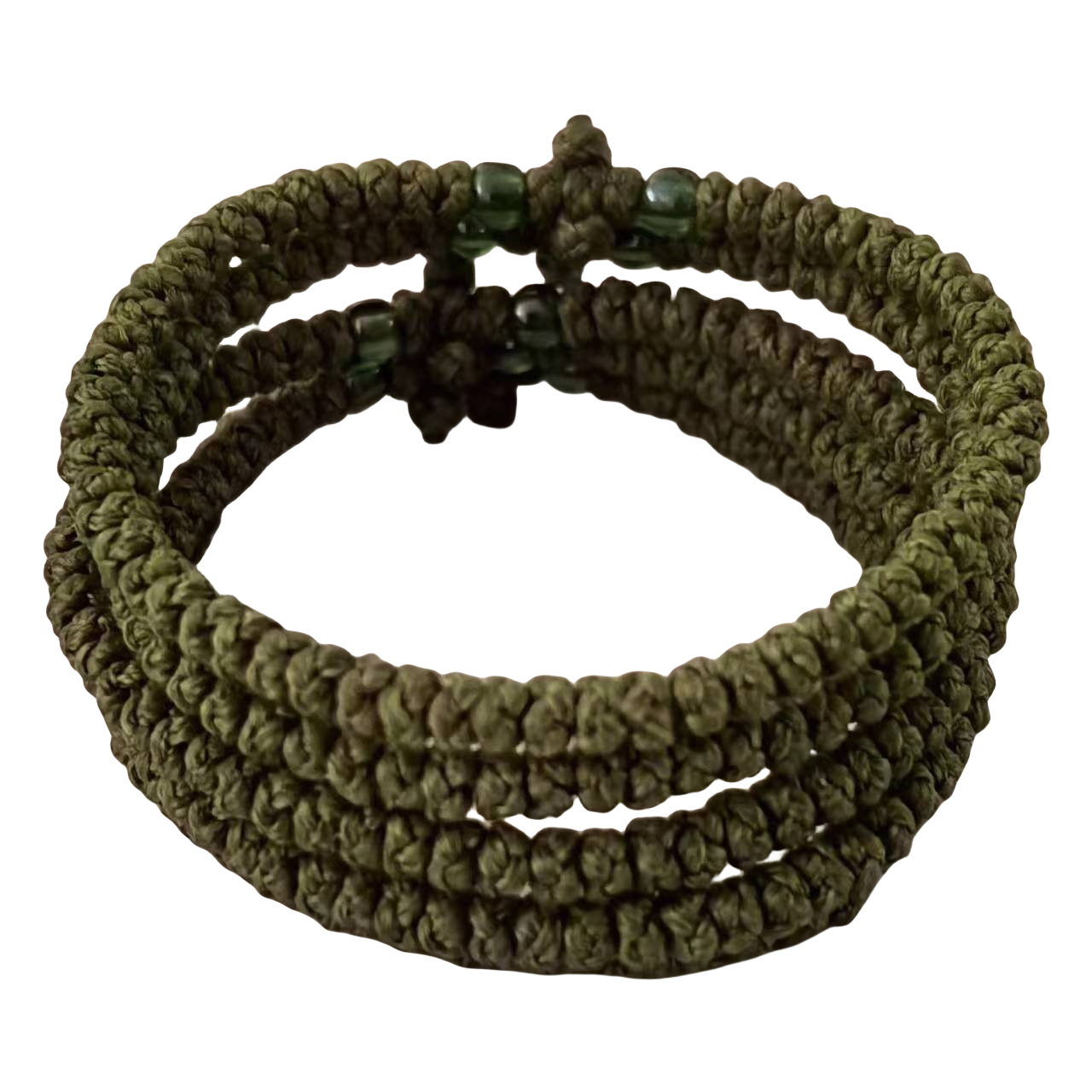 Komboskini bracelet prayer ropes Direct manufacturing from source factory Large stock supply ， Greek Prayer Rope Bracelet, army green Cross Prayer Rope Komboskini With army green Beads