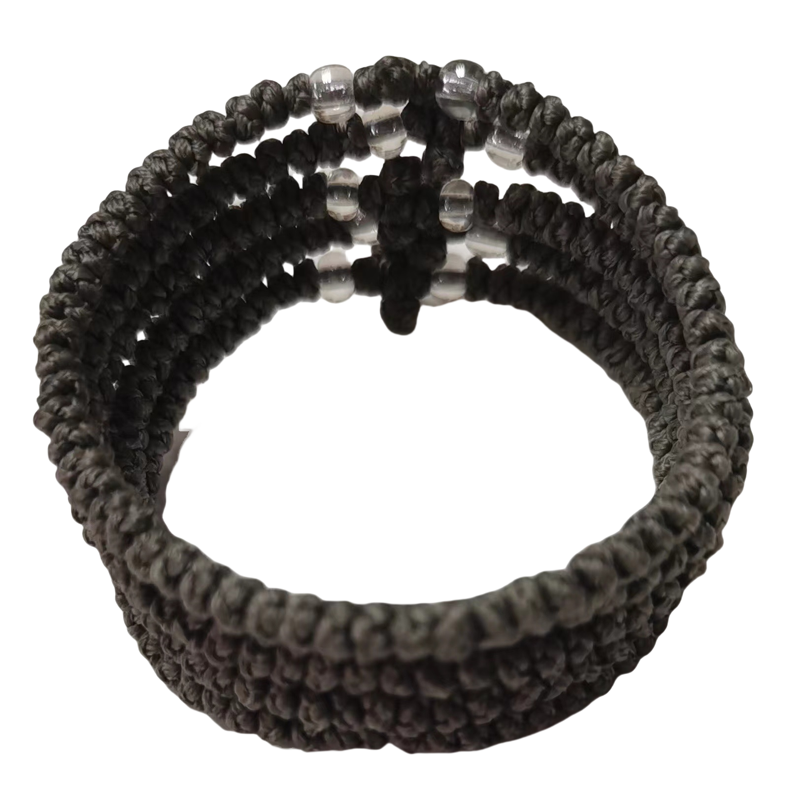 Komboskini bracelet prayer ropes Direct manufacturing from source factory Large stock supply ， Greek Prayer Rope Bracelet, Black Cross Prayer Rope Komboskini With transparent Beads