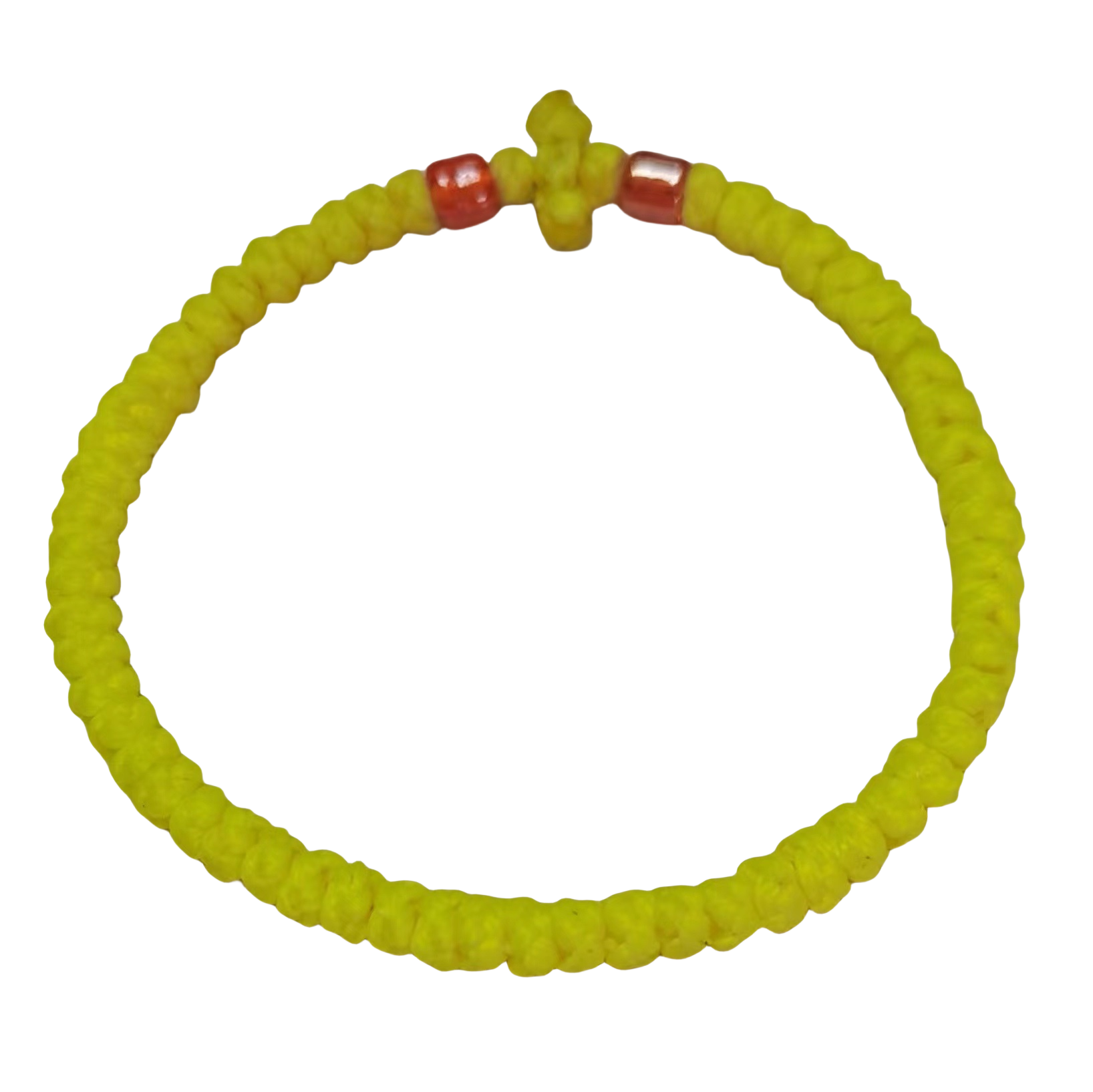 Komboskini bracelet prayer ropes Direct manufacturing from source factory Large stock supply ， Greek Prayer Rope Bracelet, fluorescent green Cross Prayer Rope Komboskini With red Beads