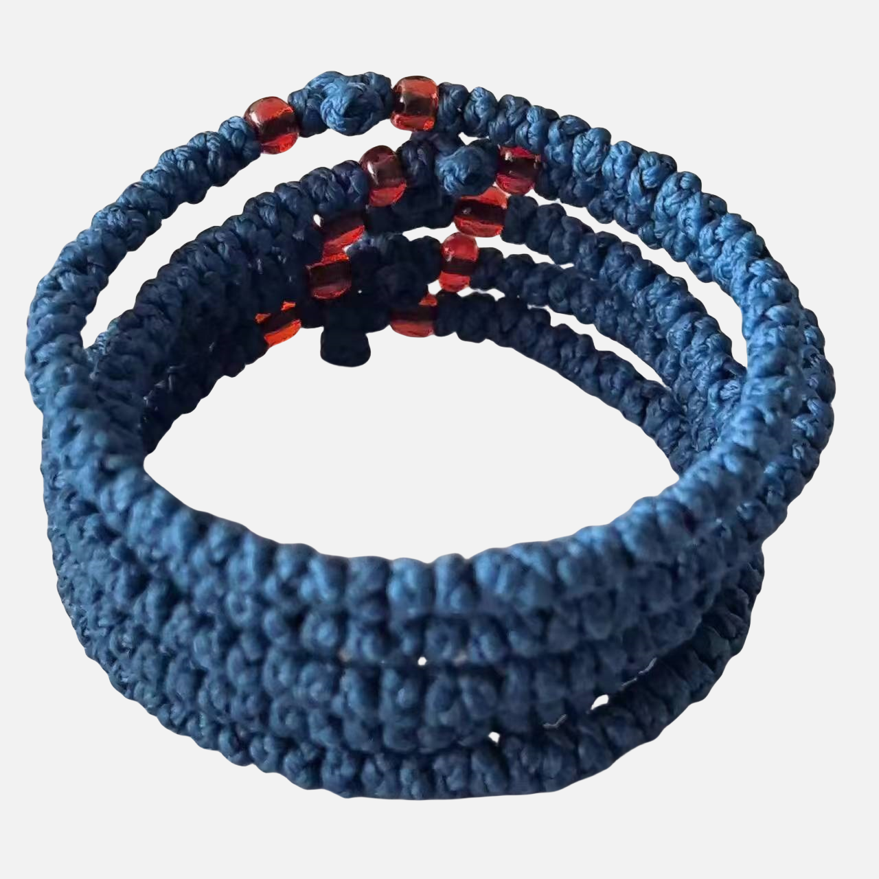 Komboskini bracelet prayer ropes Direct manufacturing from source factory Large stock supply ， Greek Prayer Rope Bracelet, dark blue Cross Prayer Rope Komboskini With Red Beads