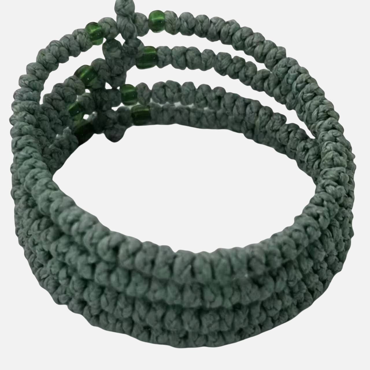 Komboskini bracelet prayer ropes Direct manufacturing from source factory Large stock supply ， Greek Prayer Rope Bracelet, army green Cross Prayer Rope Komboskini With green Beads