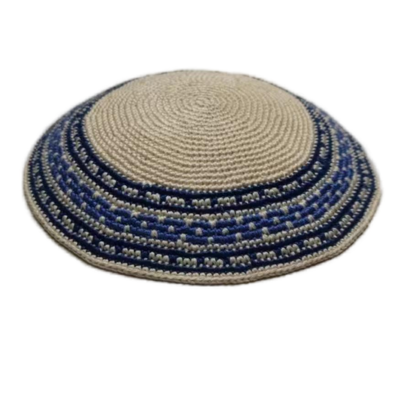 Factory custom fine colorful knit Kippah, 100% cotton DMC hand-woven Kippah hat, DMC Kippah Yamaka Kippa Yarmulke skull hat