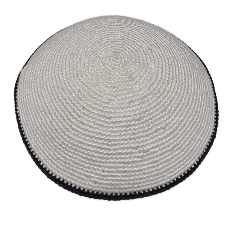 Factory custom fine gray knit Kippah, 100% cotton DMC hand-woven Kippah hat, DMC Kippah Yamaka Kippa Yarmulke skull hat
