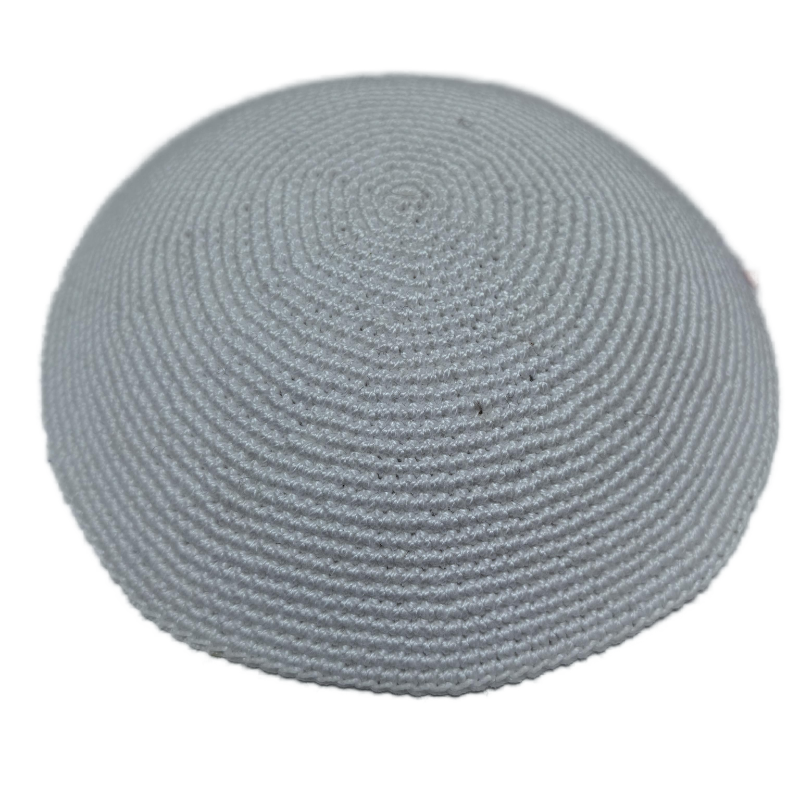 Factory custom fine gray  knit Kippah, 100% cotton DMC hand-woven Kippah hat, DMC Kippah Yamaka Kippa Yarmulke skull hat