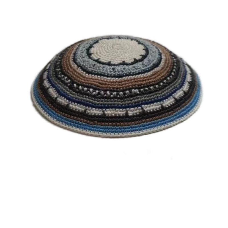 Factory custom fine colorful knit Kippah, 100% cotton DMC hand-woven Kippah hat, DMC Kippah Yamaka Kippa Yarmulke skull hat