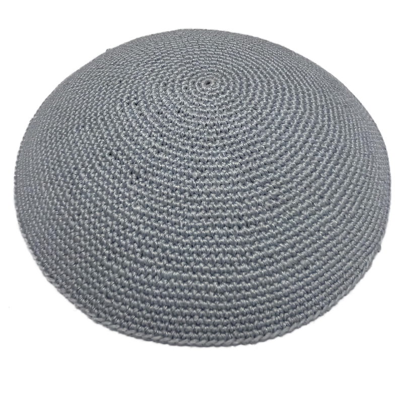 Factory custom fine gray knit Kippah, 100% cotton DMC hand-woven Kippah hat, DMC Kippah Yamaka Kippa Yarmulke skull hat