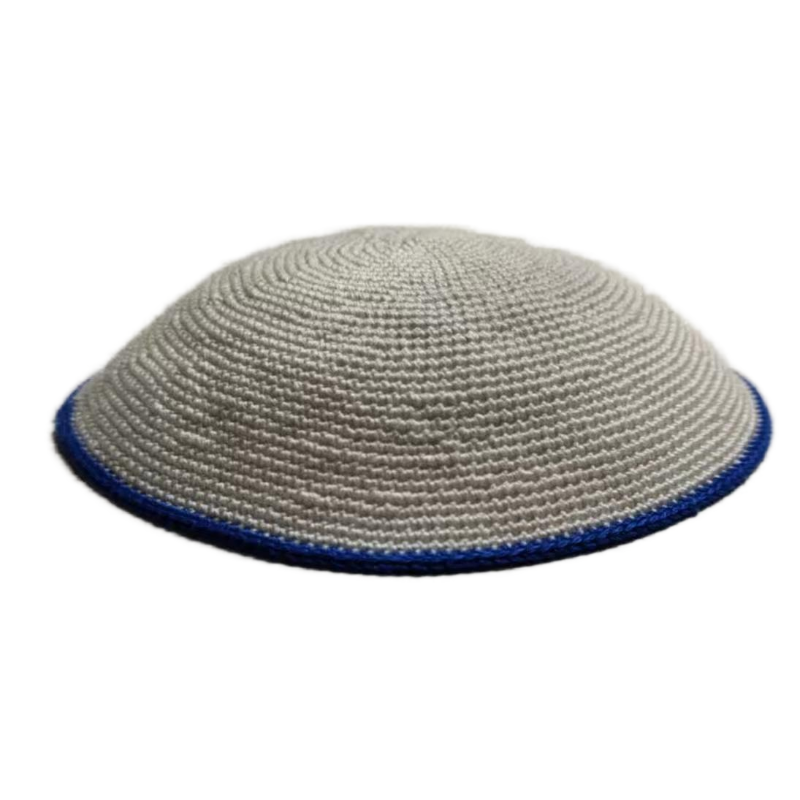 Factory custom fine gray knit Kippah, 100% cotton DMC hand-woven Kippah hat, DMC Kippah Yamaka Kippa Yarmulke skull hat
