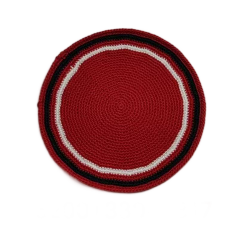Factory custom fine colorful knit Kippah, 100% cotton DMC hand-woven Kippah hat, DMC Kippah Yamaka Kippa Yarmulke skull hat
