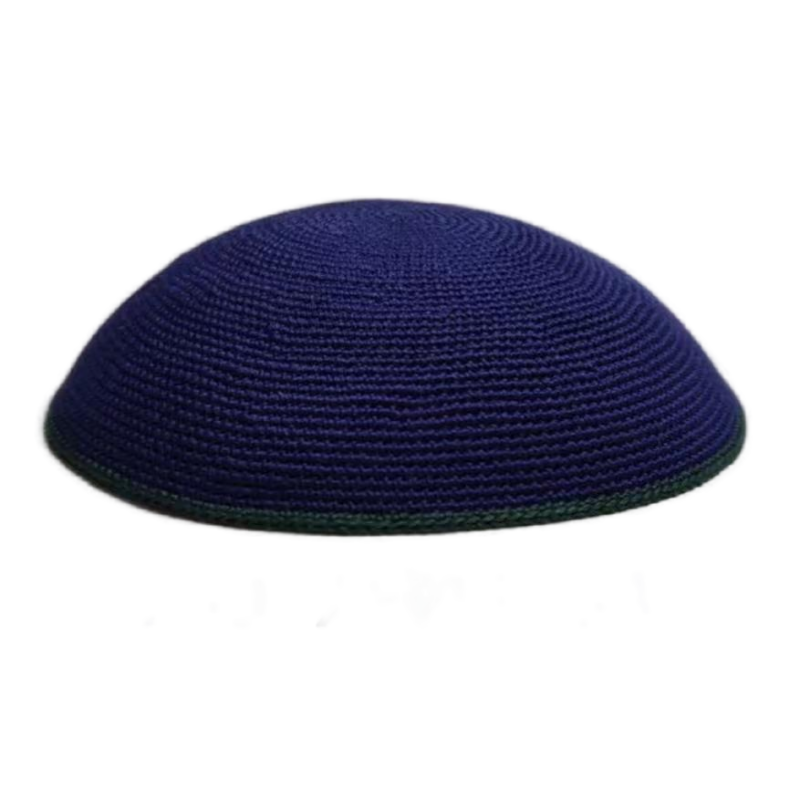 Factory custom fine dark blue knit Kippah, 100% cotton DMC hand-woven Kippah hat, DMC Kippah Yamaka Kippa Yarmulke skull hat
