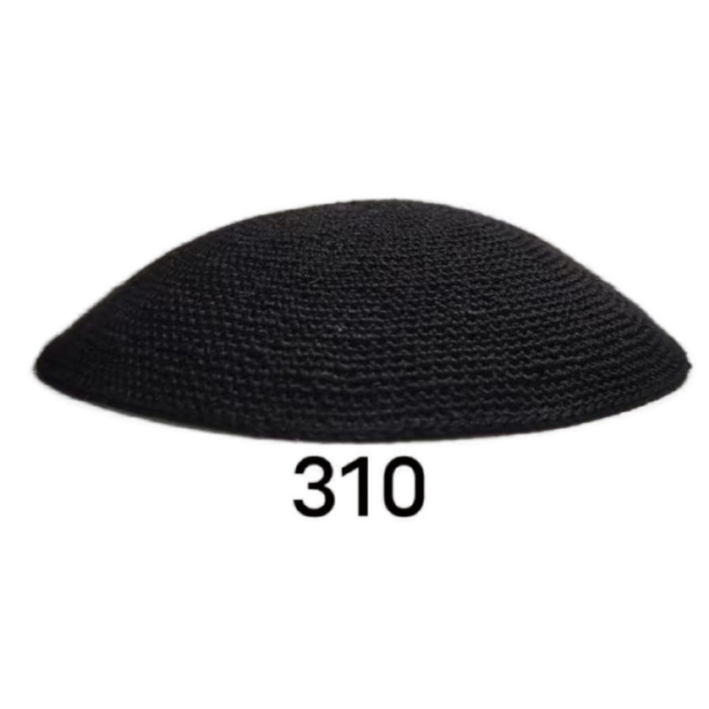 Factory custom fine black knit Kippah, 100% cotton DMC hand-woven Kippah hat, DMC Kippah Yamaka Kippa Yarmulke skull hat