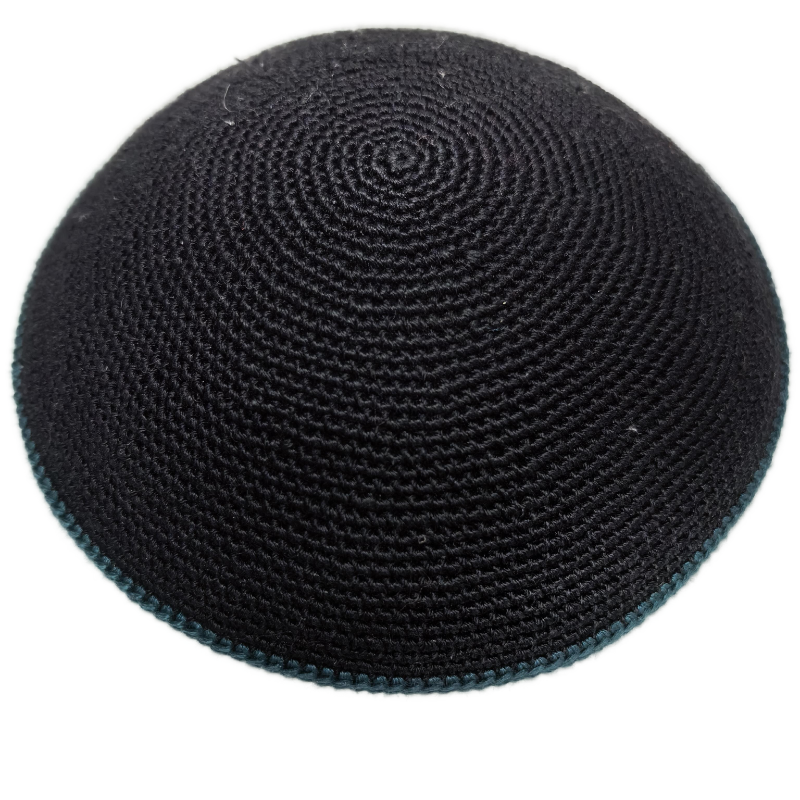 Factory custom fine  black knit Kippah, 100% cotton DMC hand-woven Kippah hat, DMC Kippah Yamaka Kippa Yarmulke skull hat