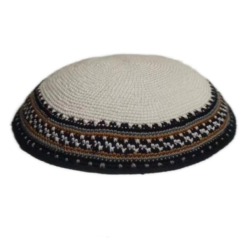 Factory custom fine colorful knit Kippah, 100% cotton DMC hand-woven Kippah hat, DMC Kippah Yamaka Kippa Yarmulke skull hat