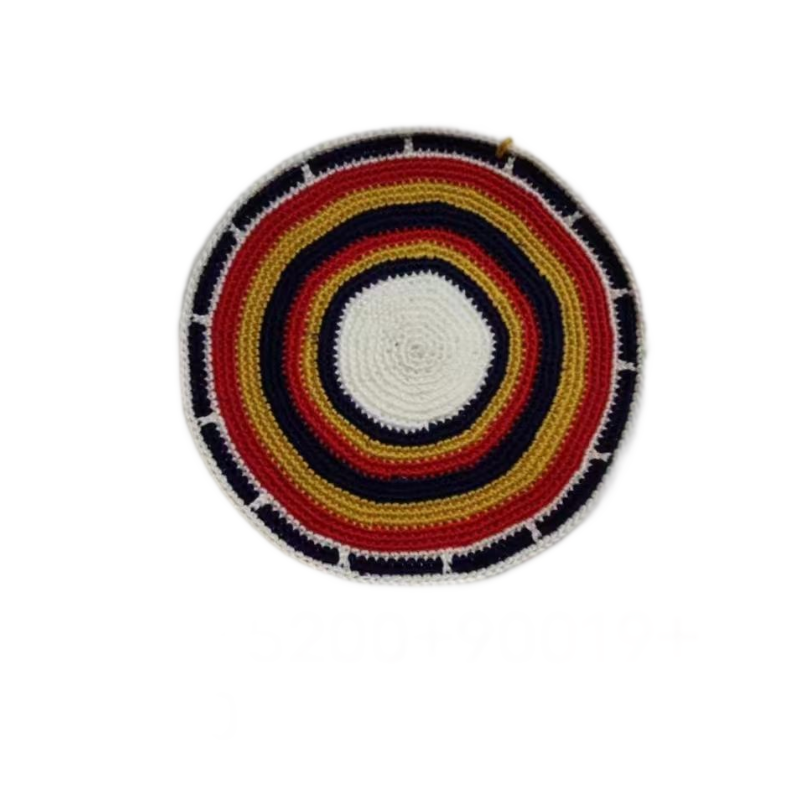 Factory custom fine colorful knit Kippah, 100% cotton DMC hand-woven Kippah hat, DMC Kippah Yamaka Kippa Yarmulke skull hat