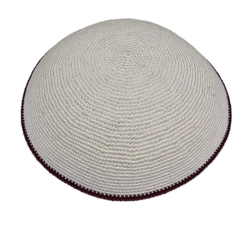 Factory custom fine gray  knit Kippah, 100% cotton DMC hand-woven Kippah hat, DMC Kippah Yamaka Kippa Yarmulke skull hat
