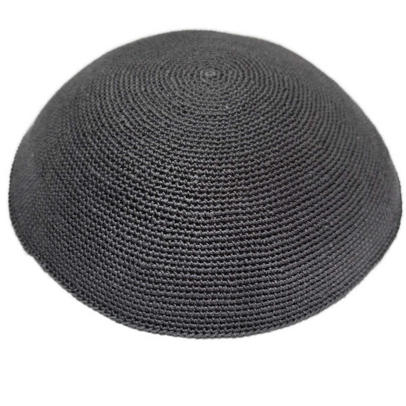 Factory custom fine gray  knit Kippah, 100% cotton DMC hand-woven Kippah hat, DMC Kippah Yamaka Kippa Yarmulke skull hat