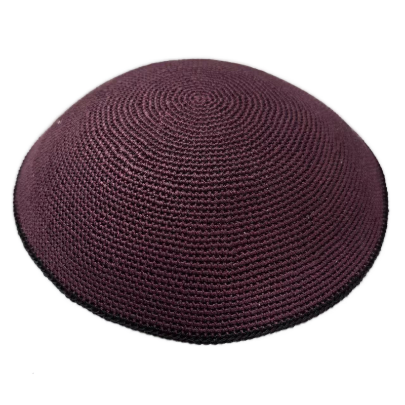 Factory custom fine violet knit Kippah, 100% cotton DMC hand-woven Kippah hat, DMC Kippah Yamaka Kippa Yarmulke skull hat
