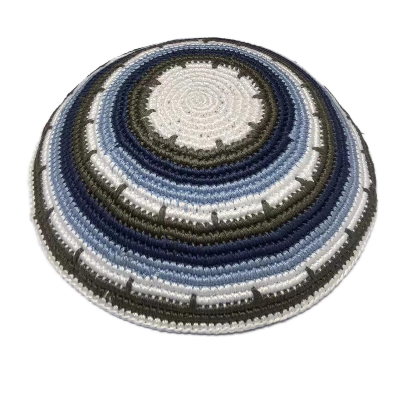 Factory custom fine colorful knit Kippah, 100% cotton DMC hand-woven Kippah hat, DMC Kippah Yamaka Kippa Yarmulke skull hat
