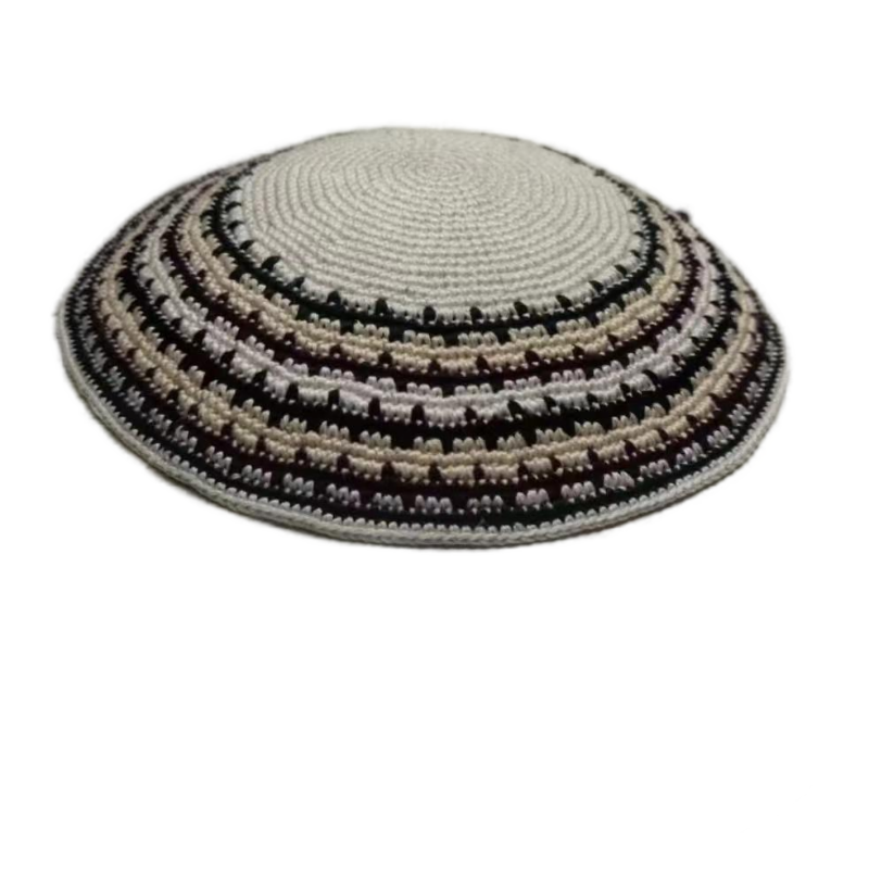 Factory custom fine colorful knit Kippah, 100% cotton DMC hand-woven Kippah hat, DMC Kippah Yamaka Kippa Yarmulke skull hat