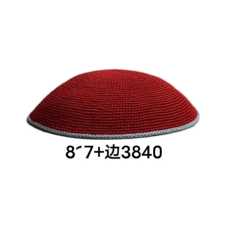 Factory custom fine red knit Kippah, 100% cotton DMC hand-woven Kippah hat, DMC Kippah Yamaka Kippa Yarmulke skull hat