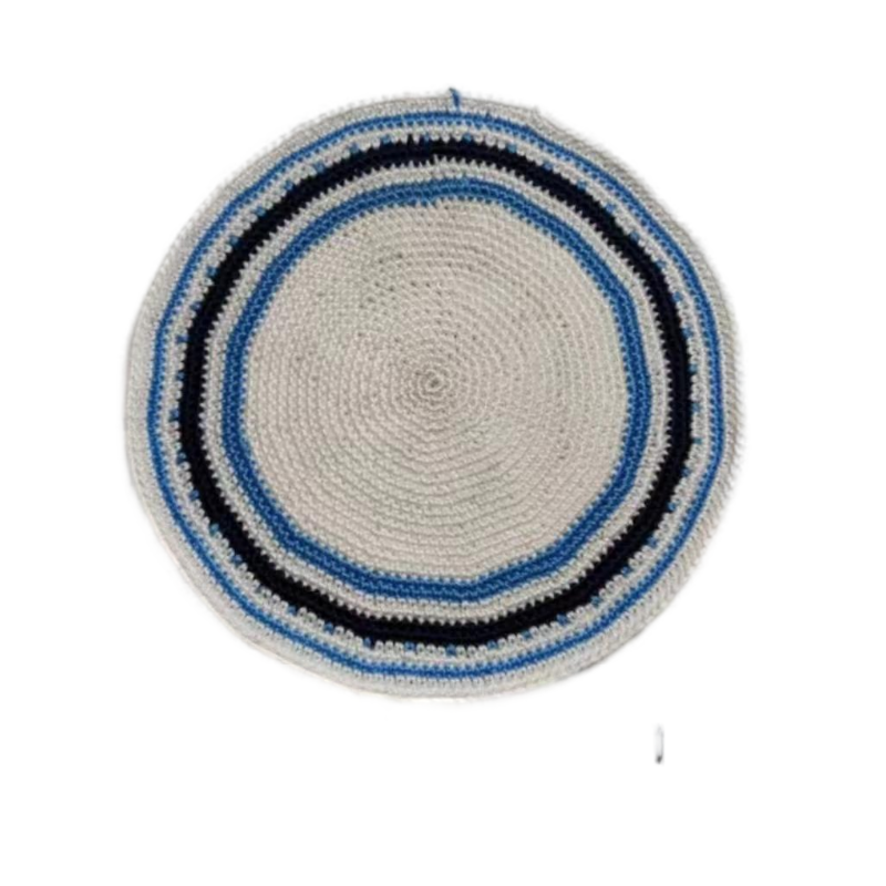 Factory custom fine colorful knit Kippah, 100% cotton DMC hand-woven Kippah hat, DMC Kippah Yamaka Kippa Yarmulke skull hat