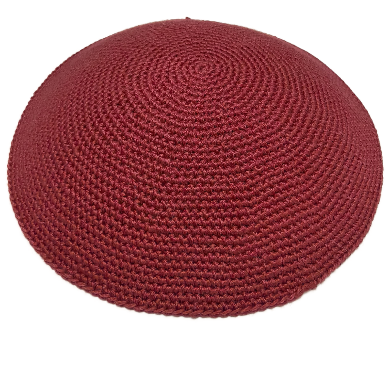 Factory custom red fine knit Kippah, 100% cotton DMC hand-woven Kippah hat, DMC Kippah Yamaka Kippa Yarmulke skull hat