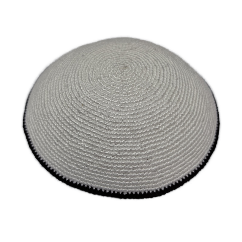 Factory custom fine gray knit Kippah, 100% cotton DMC hand-woven Kippah hat, DMC Kippah Yamaka Kippa Yarmulke skull hat