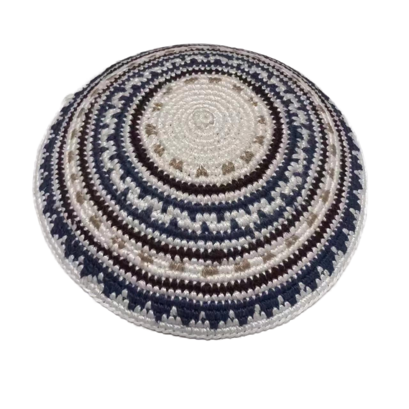 Factory custom fine colorful knit Kippah, 100% cotton DMC hand-woven Kippah hat, DMC Kippah Yamaka Kippa Yarmulke skull hat