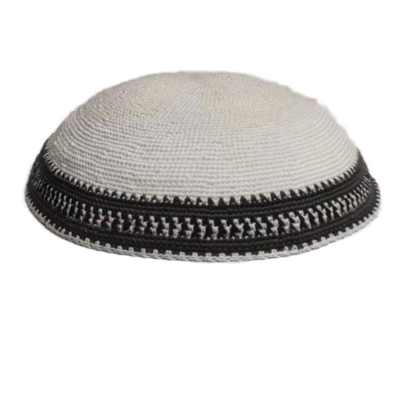 Factory custom fine colorful knit Kippah, 100% cotton DMC hand-woven Kippah hat, DMC Kippah Yamaka Kippa Yarmulke skull hat