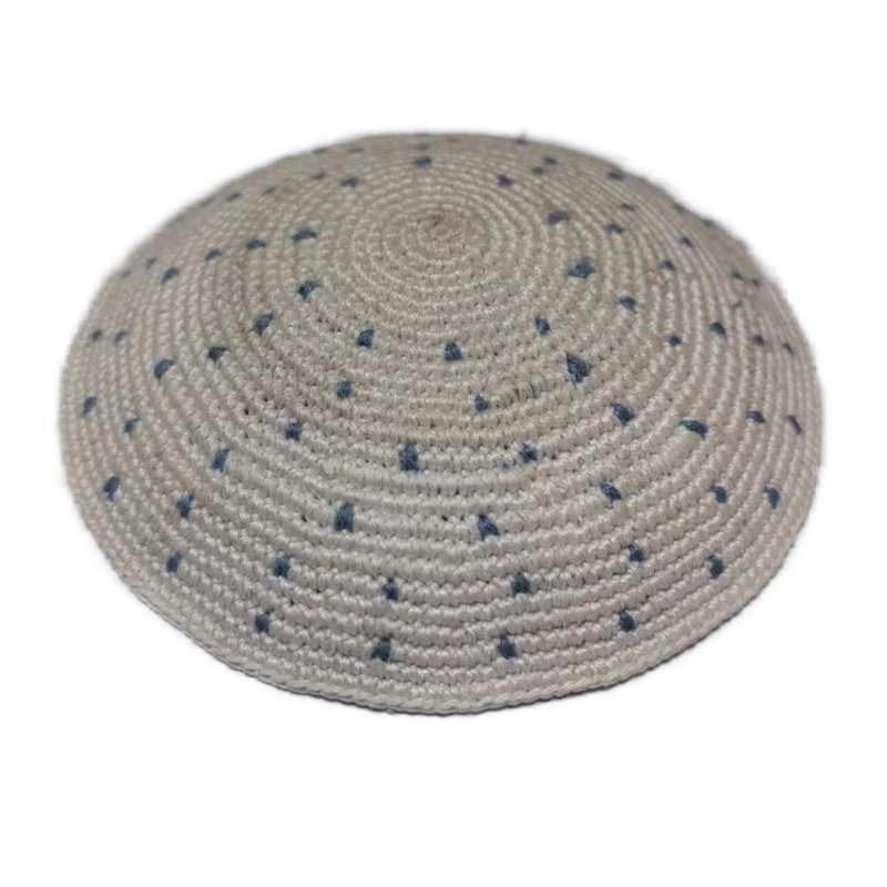 Factory custom fine brown knit Kippah, 100% cotton DMC hand-woven Kippah hat, DMC Kippah Yamaka Kippa Yarmulke skull hat