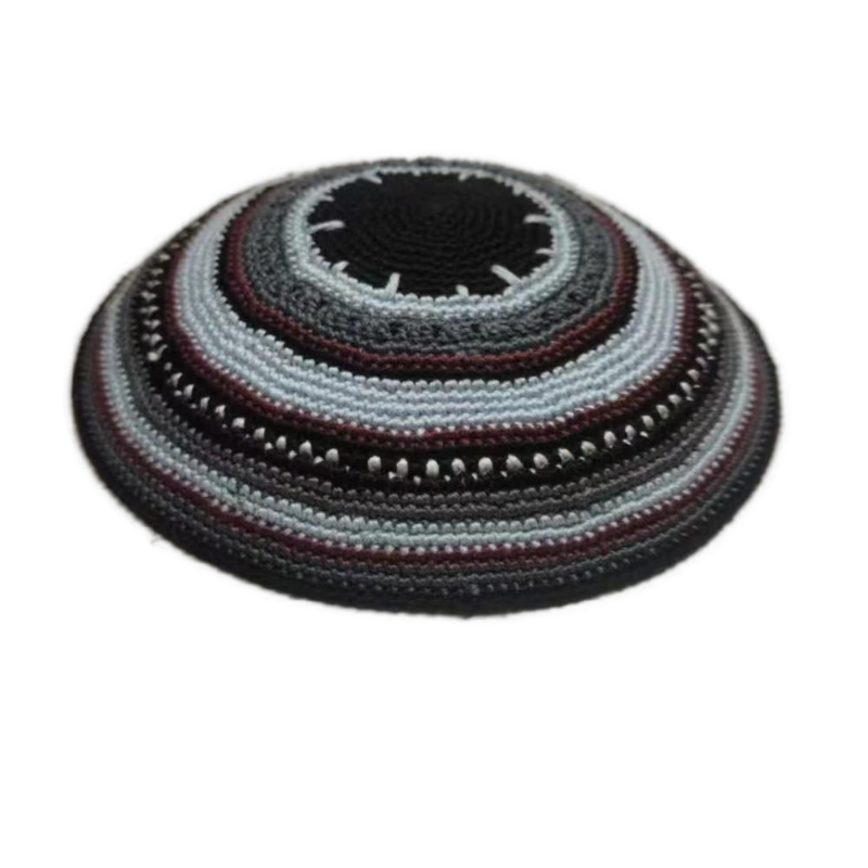 Factory custom fine colorful knit Kippah, 100% cotton DMC hand-woven Kippah hat, DMC Kippah Yamaka Kippa Yarmulke skull hat