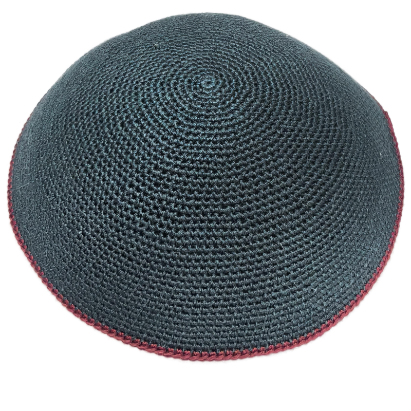 Factory custom fine green knit Kippah, 100% cotton DMC hand-woven Kippah hat, DMC Kippah Yamaka Kippa Yarmulke skull hat