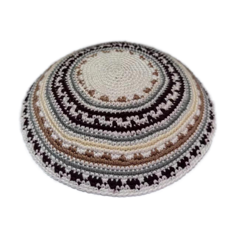 Factory custom fine colorful knit Kippah, 100% cotton DMC hand-woven Kippah hat, DMC Kippah Yamaka Kippa Yarmulke skull hat