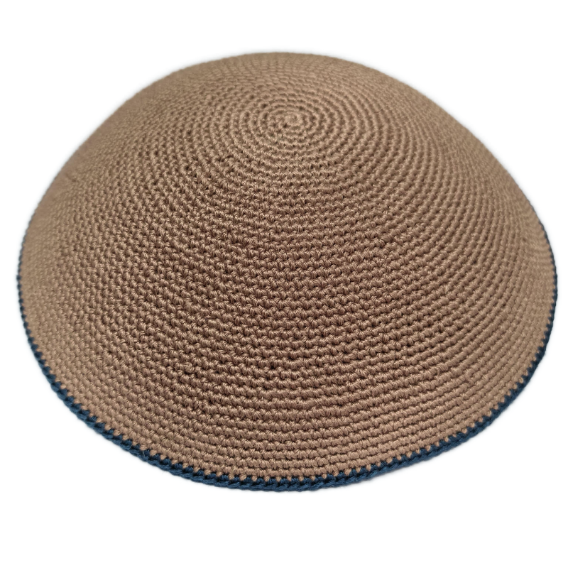 Factory custom fine brown knit Kippah, 100% cotton DMC hand-woven Kippah hat, DMC Kippah Yamaka Kippa Yarmulke skull hat