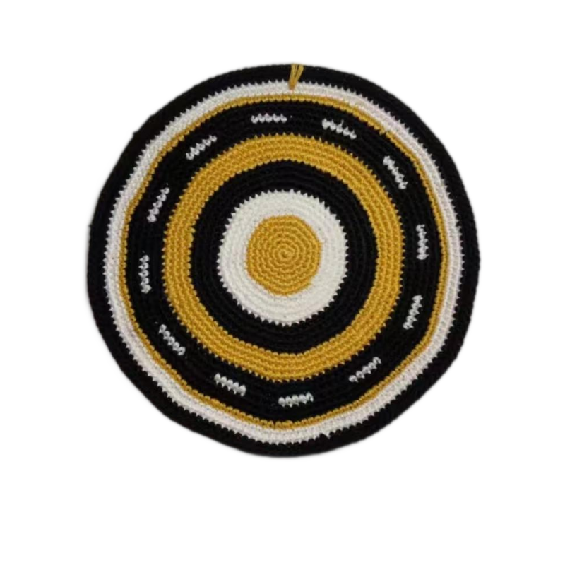 Factory custom fine colorful knit Kippah, 100% cotton DMC hand-woven Kippah hat, DMC Kippah Yamaka Kippa Yarmulke skull hat