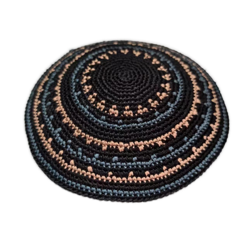 Factory custom fine colorful  knit Kippah, 100% cotton DMC hand-woven Kippah hat, DMC Kippah Yamaka Kippa Yarmulke skull hat