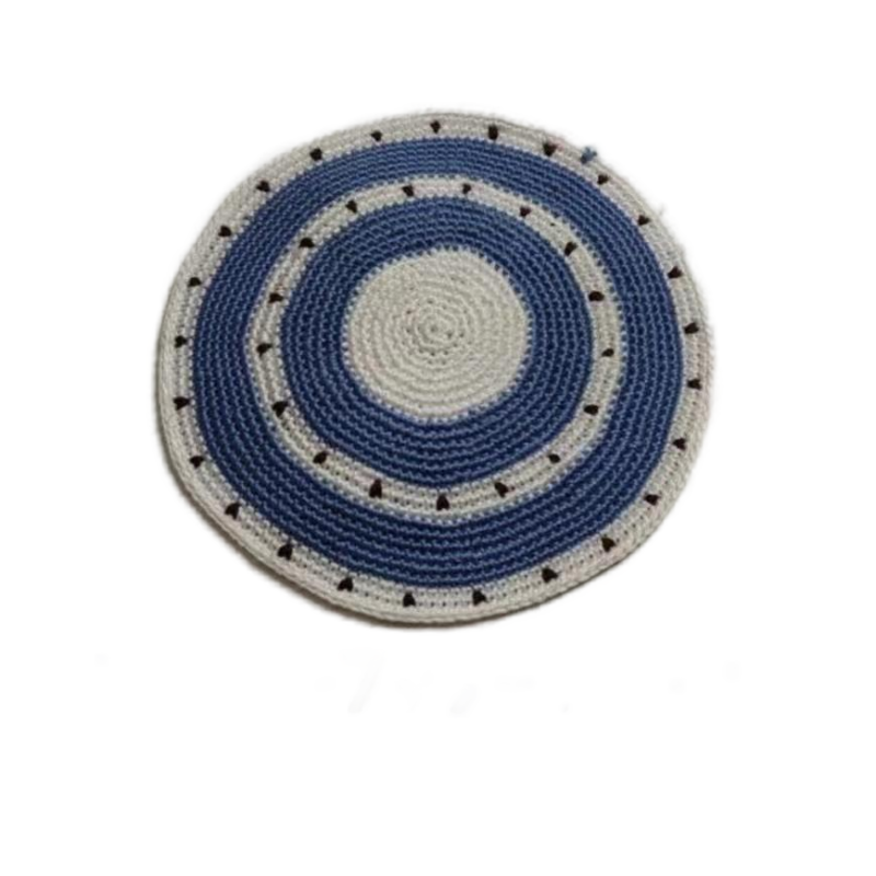 Factory custom fine colorful knit Kippah, 100% cotton DMC hand-woven Kippah hat, DMC Kippah Yamaka Kippa Yarmulke skull hat
