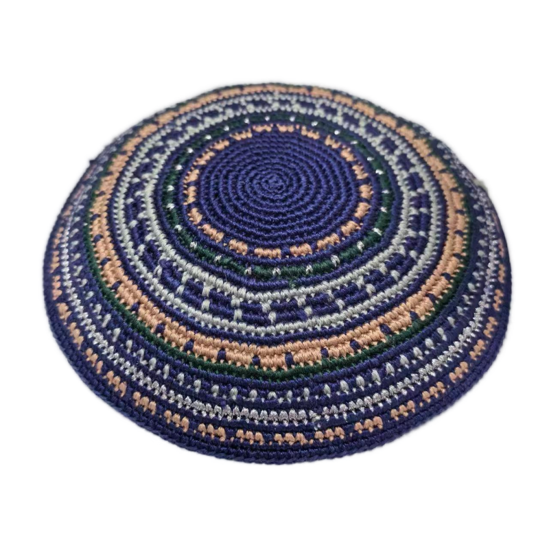 Factory custom fine colorful knit Kippah, 100% cotton DMC hand-woven Kippah hat, DMC Kippah Yamaka Kippa Yarmulke skull hat