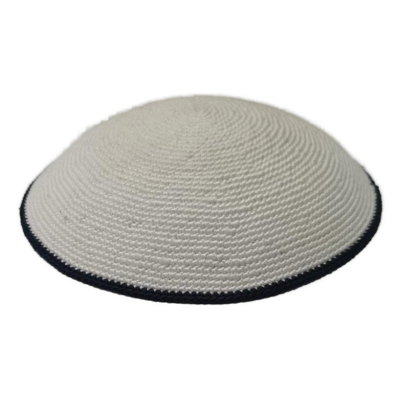 Factory custom fine gray  knit Kippah, 100% cotton DMC hand-woven Kippah hat, DMC Kippah Yamaka Kippa Yarmulke skull hat